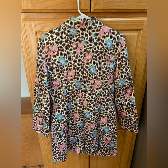 Nicole Miller leopard / flowers jacket / blazer. Size 12 - Picture 2 of 5